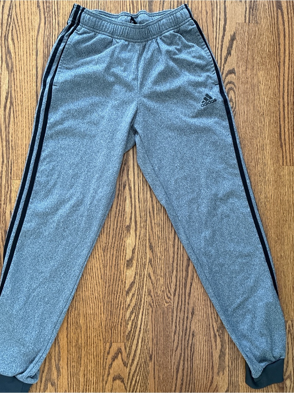 adidas Gray Joggers with Black Side Stripes